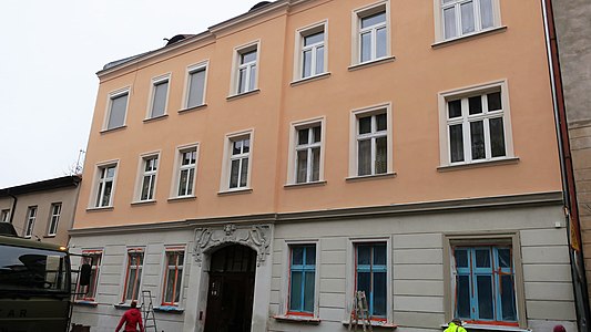 Facade being renovated