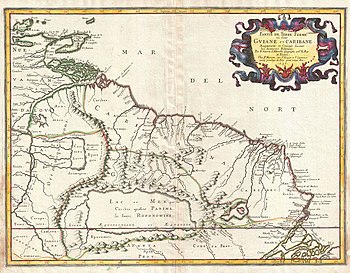 1656 Sanson Map of Guiana, Venezuela, and El D...