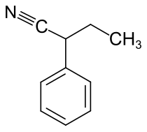 Strukturformel von 2-Phenylbutyronitril