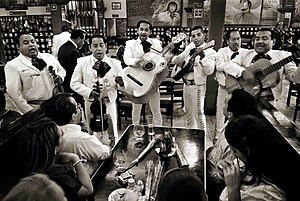 Mariachis playing at the Tenampa in Mexico City