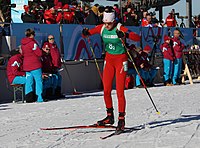 Marlène Perren beim Mixed-Staffel-Wettbewerb