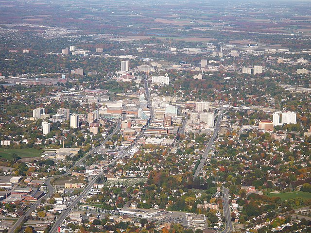 Vista aérea do centro de Kitchener