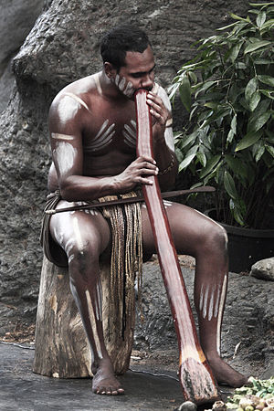 Playing the traditional aboriginal musical ins...