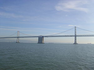 A view of the Oakland-San Francisco Bay Bridge...
