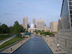 The downtown Indianapolis canal