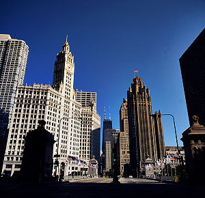 Looking north from the North Michigan Avenue B...