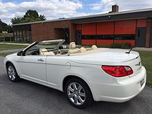 Chrysler Sebring JS convertible with top down Chrysler Sebring convertible (third generation - JS) top down white 2of3.jpg
