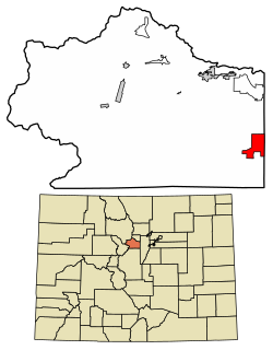 Location of the Upper Bear Creek CDP in Clear Creek County, Colorado.