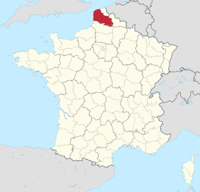 Kart over Pas-de-Calais