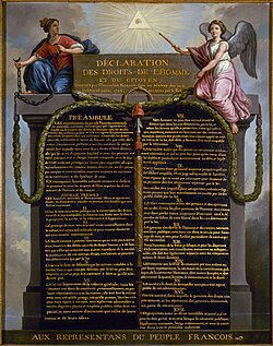 Declaração dos Direitos Humanos e do Cidadão: o patriotismo revolucionário toma emprestado a iconografia familiar dos Dez Mandamentos