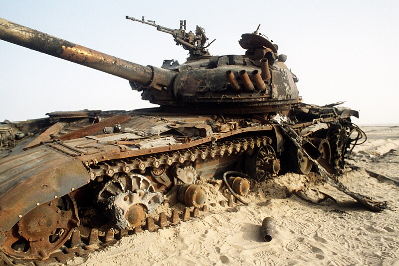 Файл:Destroyed Iraqi T-72 tank during the Gulf War.JPEG