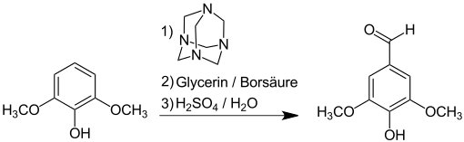 Synthese von Syringaldehyd durch die Duff-Reaktion