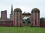 Gatehouse and attached Courtyard Walls at Hamstall Hall