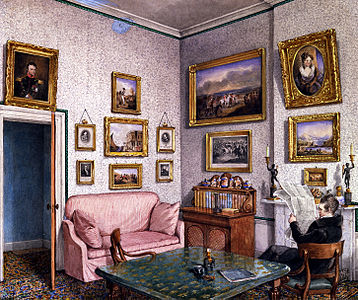 General Norcliffe in his study at Langton Hall - by Mary Ellen Best