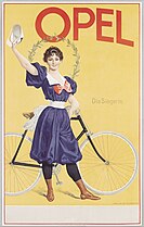 Werbeplakat, Opel, Die Siegerin, 1898, Lithografie