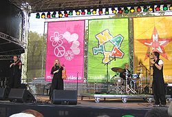 Gjallarhorn Maailma kylässä -festivaaleilla vuonna 2007.