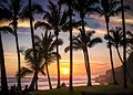 Sunset at Grand Anse beach Reunion Island