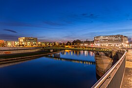 Gustav-Heinemann-Brücke, Berlin-Mitte, Blue Hour