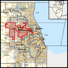 Description de l'image Illinois's 8th congressional district (since 2023).svg.