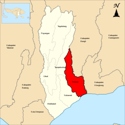 Peta Kecamatan Gianyar ring Kabupatén Gianyar