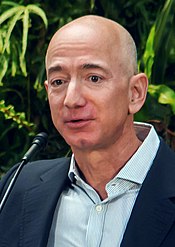 Jeff Bezos, joint 571st person and the founder of spaceflight company Blue Origin Jeff Bezos at Amazon Spheres Grand Opening in Seattle - 2018 (39074799225) (cropped).jpg