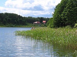 Gim Lake (German: Gim-See) in the village