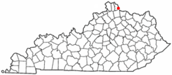 Location of Mentor, Kentucky