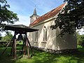 Kapelle und Glocke im neuerrichteten Glockenstuhl