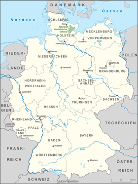 Carte du parc naturel de la Suisse holsteinoise