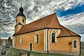 Kirche mit Ausstattung, Kirchhof und Einfriedung sowie sowjetische Grabanlage