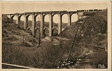 Le Viaduc de Rocherolles, dans les années 1920.