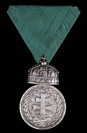 Ungarische Militär-Verdienstmedaille in Silber im Jahr 1922 für Zivilisten