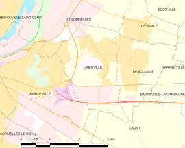 Mapa obce Giberville