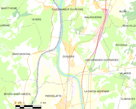 Mapa obce Donzère