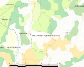 Poziția localității Saint-Vincent-de-Barbeyrargues