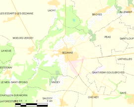 Mapa obce Sézanne