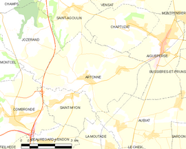 Mapa obce Artonne