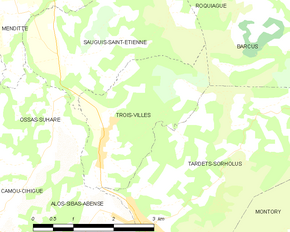 Poziția localității Trois-Villes