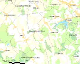 Mapa obce Dommartin-aux-Bois