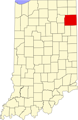 map of Indiana highlighting Allen County