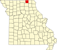 スカイラー郡の位置を示したミズーリ州の地図