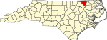 标示出北安普顿县位置的地图