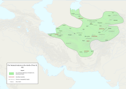 萨曼王朝纳斯尔二世（英语：Nasr II）在公元943年过世时疆域图