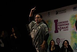 Opening of the I Congress of Romani Feminism in 2017 Mayer en la inauguracion del primer Congreso de Feminismo Romani 11.jpg