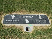 Grave site of Ramon G. Mendoza (1914-1999) and Mary Robles Mendoza. R. G. Mendoza was the first Hispanic police chief in Mesa.