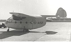 Aerovan 4 der Channel Islands Air Freight auf dem Manchester Airport im Mai 1955