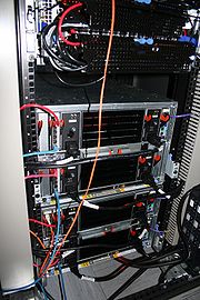 Above server rack seen from the back