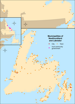 Miniatuur voor Lijst van gemeenten in Newfoundland en Labrador