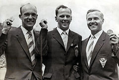 Från vänster: Olavi Mannonen, Lars Hall och Wäinö Korhonen.