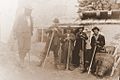 Mountaineers from Vienna at the Payer house on their way to climb the Ortler in July 1891.